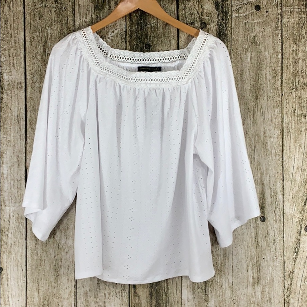 NWT Adrienne Vittadini a Eyelet Blouse, L